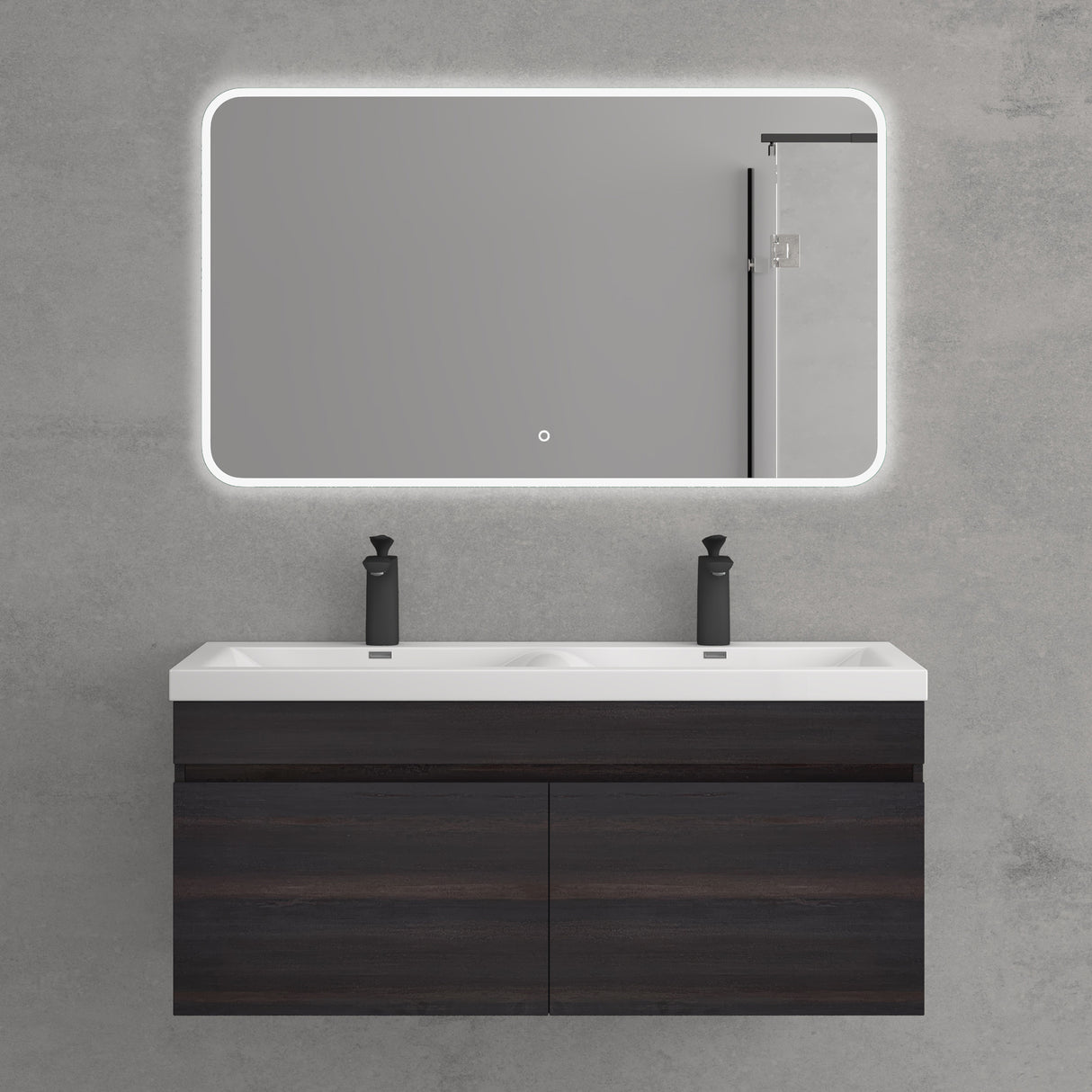glasvilla Mobile Bagno Sospeso Mobili da Bagno con Lavabo da Marmo fuso, Botanica