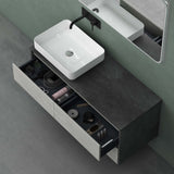 Set di mobili da bagno Glasvilla, mobile lavabo con 2 cassetti, lavabo normale incluso 