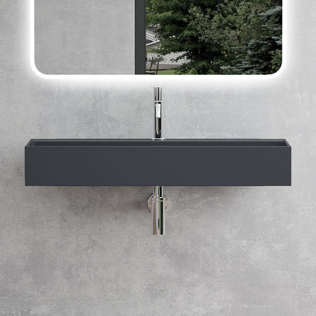 glasvilla Lavabo da Appoggio da Marmo Fuso Lavabo Bagno Sospeso Lavandino Bagno con Foro per la Rubinetteria Col6028