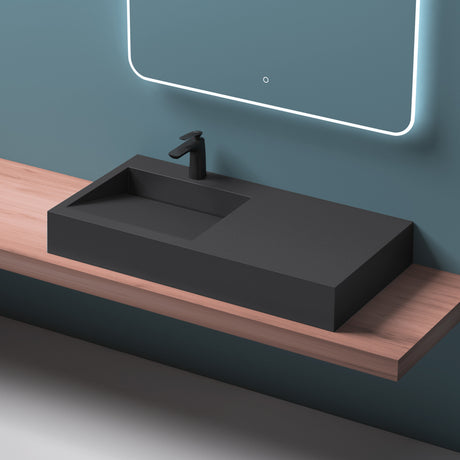 glasvilla Lavabo da Appoggio da Marmo Fuso Lavabo Bagno Sospeso Lavandino Bagno Rettangolare Col11