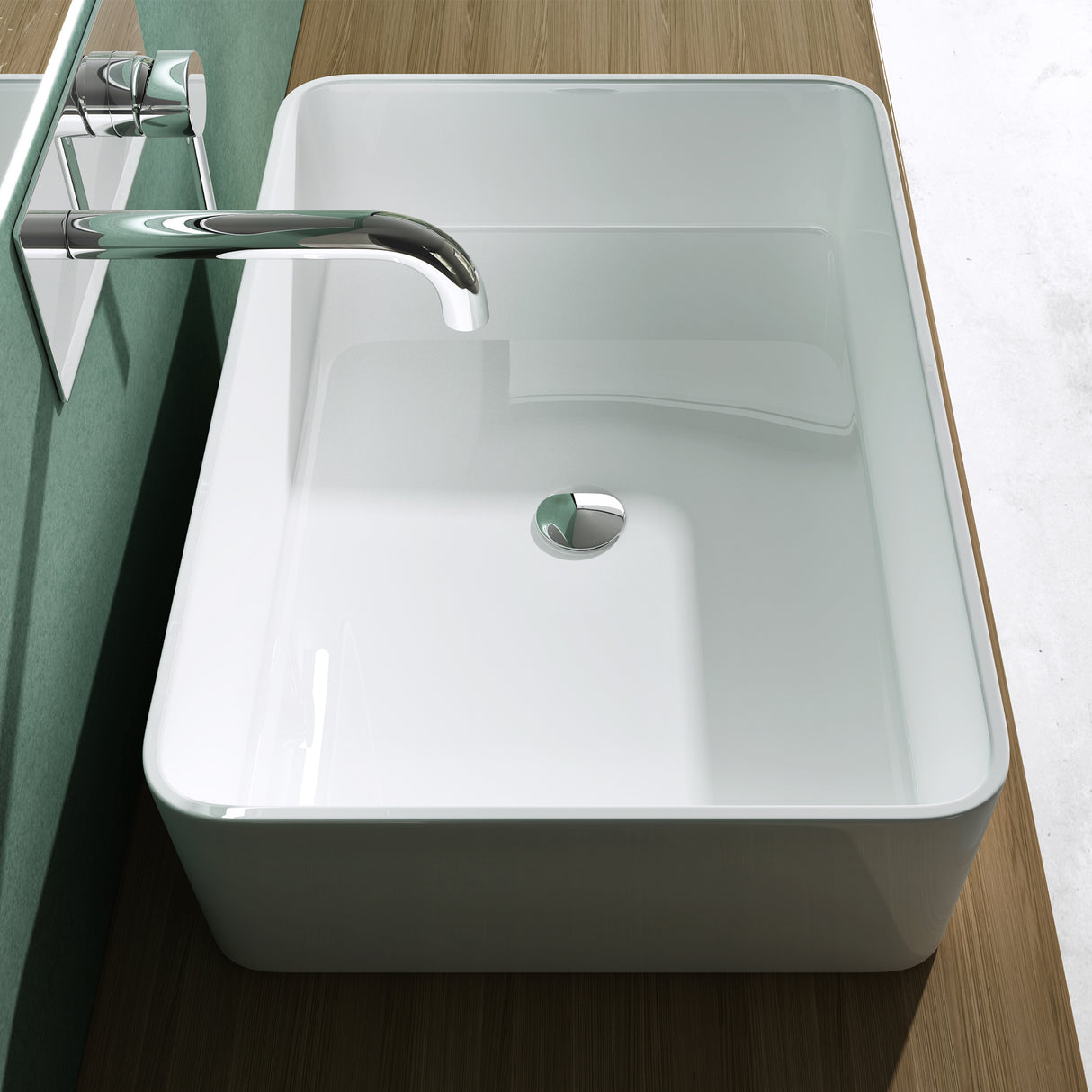 glasvilla Lavabo da Appoggio da Marmo Fuso Lavandino Bagno senza Foro per Rubinetto Col102