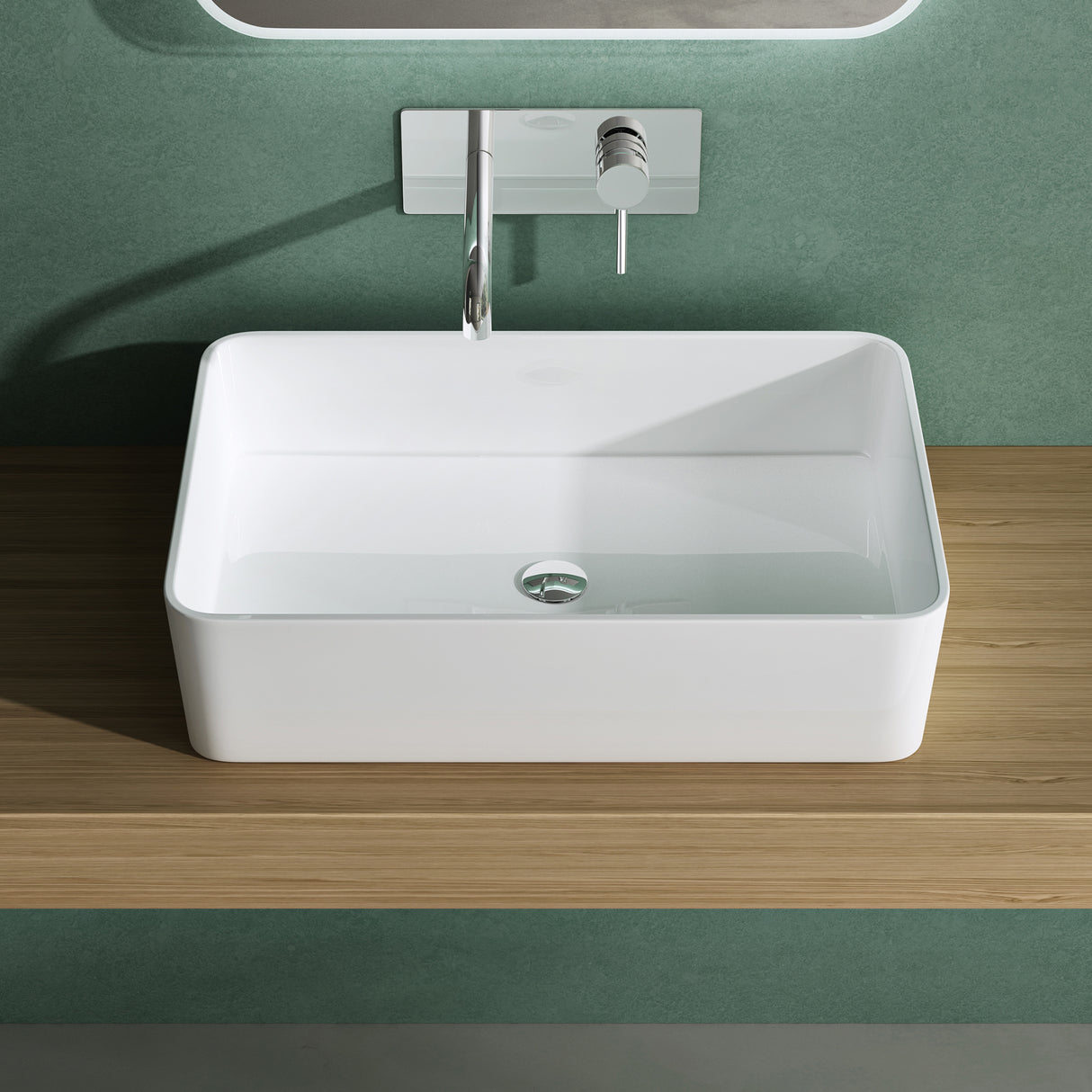 glasvilla Lavabo da Appoggio da Marmo Fuso Lavandino Bagno senza Foro per Rubinetto Col102