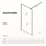 glasvilla Duschwand für Dusche Duschabtrennung Walk-In Dusche Duschtrennwand Schwarz 10mm ESG-Sicherheitsglas NANO Klarglas BRAM1/BRAM3 Bremen02K