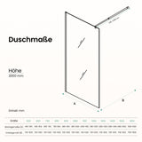 glasvilla Duschwand für Dusche Duschabtrennung Walk-In Dusche Duschtrennwand Schwarz 10mm ESG-Sicherheitsglas NANO Glas Vollsatiniert BRAM1/BRAM3 Bremen02VS