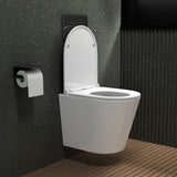 glasvilla Sanitari Bagno Sospeso in Ceramica, WC Sospeso senza Brida con Chiusura di Soft Close Aachen108
