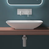 glasvilla Lavabo da Appoggio in Ceramica Lavandino Bagno Bianco con Nano Rivestimenti Brüssel159