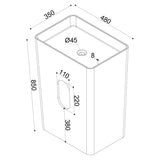 glasvilla Design Standwaschbecken freistehend Col36 weiß aus Mineralguss Waschtisch, BTH: 60x42x80cm