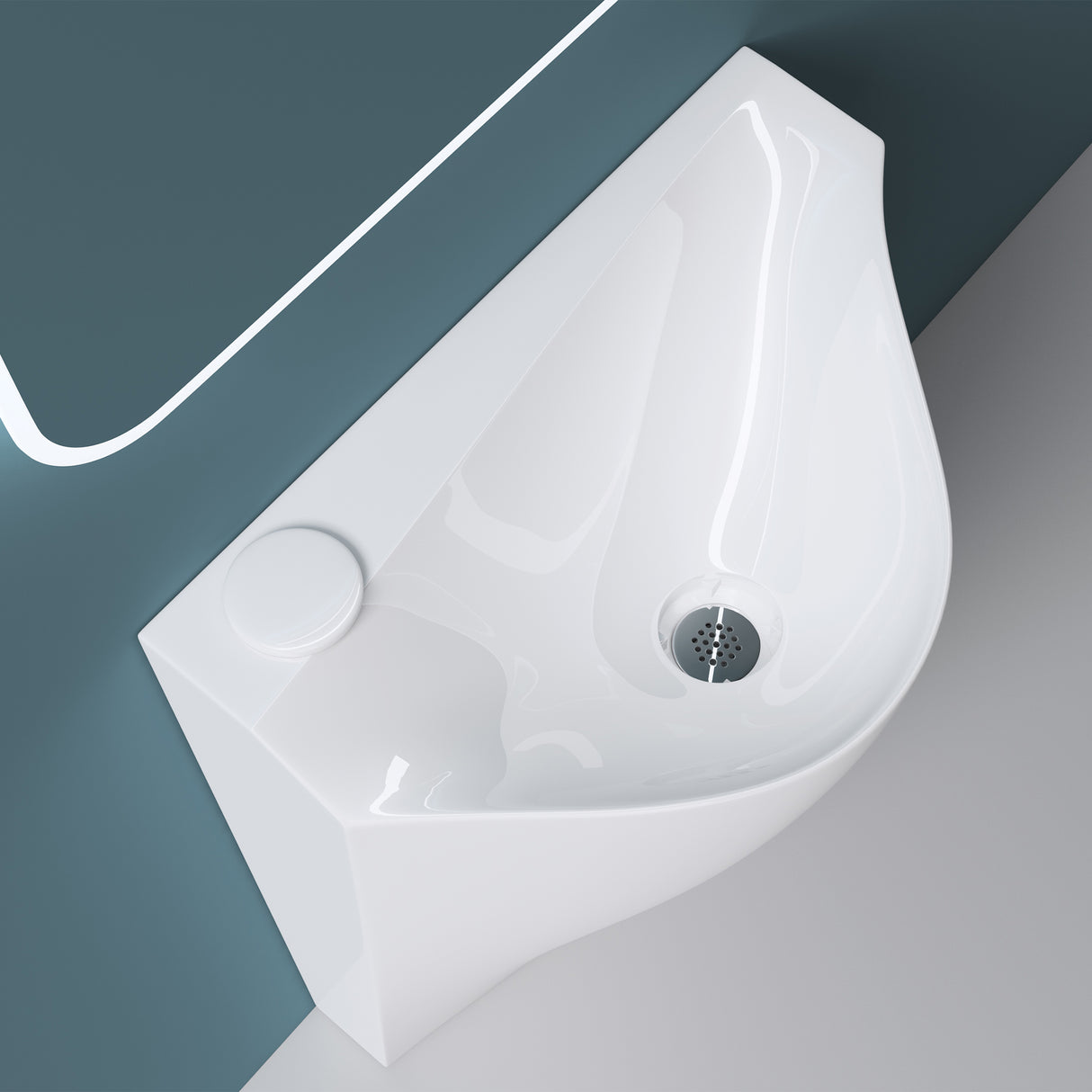 Lavabo da appoggio Glasvilla Design Col37 bianco, in ghisa minerale, lavabo, LTH: 55x34x85cm