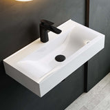 glasvilla  Waschbecken Aufsatzwaschbecken Hängewaschbecken aus keramik mit Nano-Beschichtung/Lotus-Effekt, Rechteckig BTH: 60x31x10cm Brüssel118g