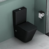 glasvilla Stand WC mit Spülkasten spülrandloses-WC bodenstehende-Toilette aus Keramik, weiß/matt schwarz  36x63x82cm, mit Absenkautomatik inkl. Spülkasten, Stand112T