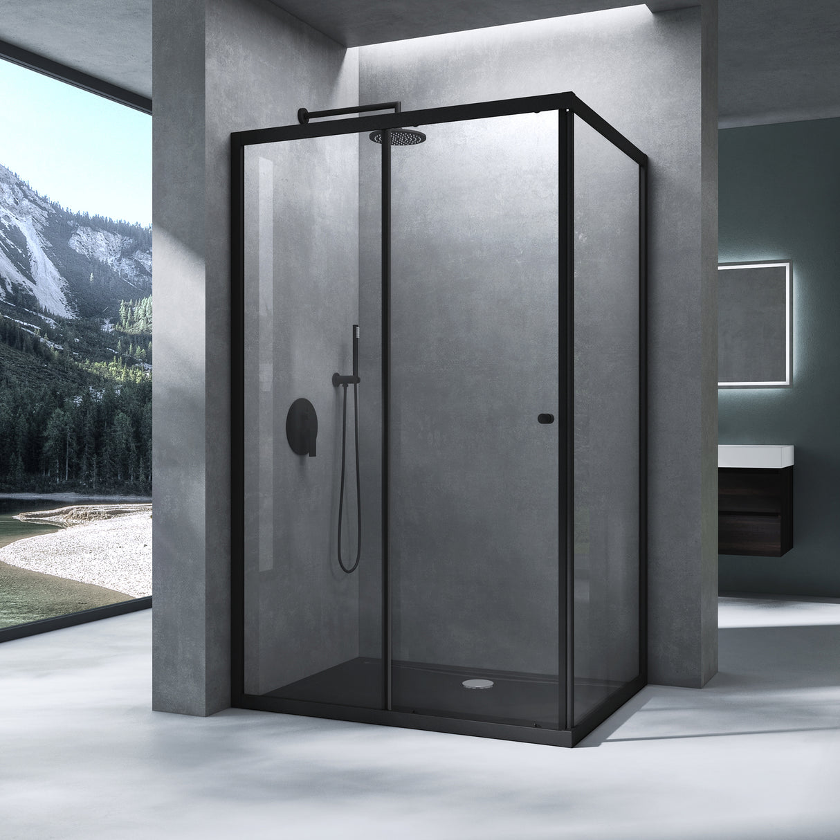 glasvilla Box Doccia in Vetro Box Cabina Doccia Angolare con Porta Scorrevole e Nano Rivestimenti 190cm Ravenna16L-K