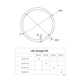 glasvilla Specchio da Bagno Appeso Specchio a LED Rotondo Specchio da Parete con Strato Anti-Appannamento e Interruttore a Sfioramento LED-Spiegel 05