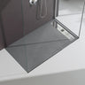 Receveur de douche Glasvilla pour cabine de douche, plat, rectangulaire, gris béton, en fonte minérale Corvus de haute qualité.