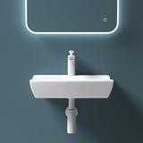 glasvilla Lavabo da Appoggio in Ceramica Lavandino Bagno Bianco con Nano Rivestimenti Brussels152B