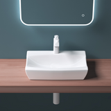 glasvilla Lavabo da Appoggio in Ceramica Lavandino Bagno Bianco con Nano Rivestimenti Brussels152B