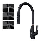 glasvilla Rubinetto da Cucina Estraibile con 3 Modalità e di Getto e Display digitale a LED Rubinetto per Lavello con Tubi e Accesorri Ruotabile a 360° MS-8085