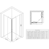 glasvilla Box doccia Angolare in Vetro, Cabina Bagno con Doppia Porta Scorrevole Box Doccia in Vetro di Sicurezza Temperato da 6 mm, Ravenna16K