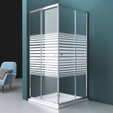 cabina de ducha glasvilla con puerta corredera doble puerta de ducha entrada de esquina vidrio templado efecto loto 6mm vidrio de seguridad ESG Ravenna16MS