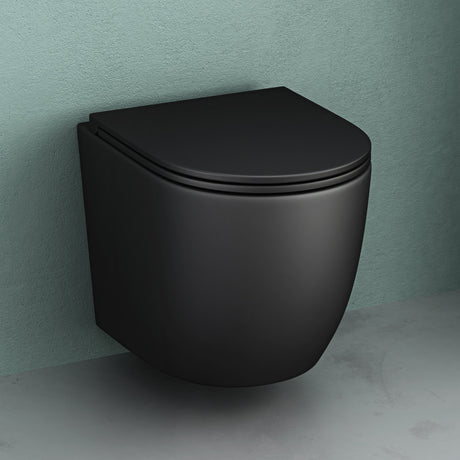 glasvilla Sanitari Bagno Sospeso in Ceramica WC Sospeso senza Brida con Chiusura di Soft Close
