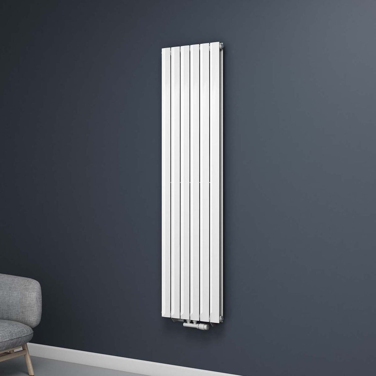 Radiatore da bagno Glasvilla, attacco centrale piatto e attacco laterale, pannello radiante per riscaldamento bagno, strato singolo in acciaio FV
