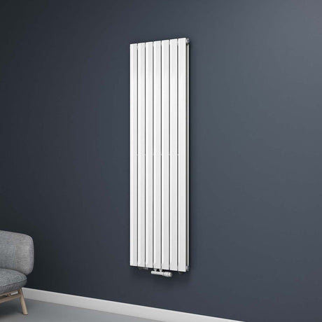 Radiatore da bagno Glasvilla, attacco centrale piatto e attacco laterale, pannello radiante per riscaldamento bagno, strato singolo in acciaio FV