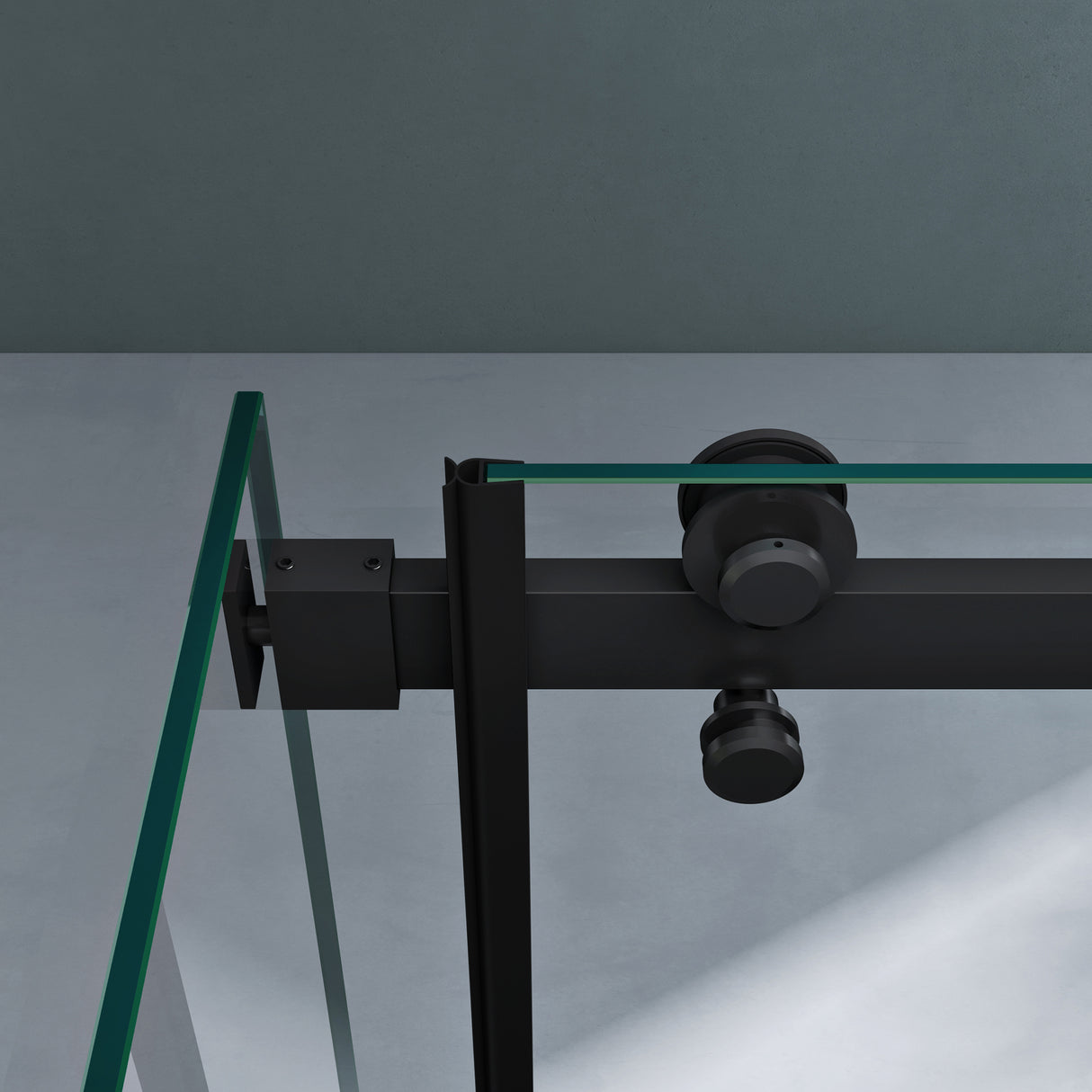 glasvilla Box doccia con Porta Scorrevole Cabina Angolare in Vetro 8 mm di Sicurezza ESG con Rivestimento Nano, Meccanismo di Sollevamento/abbassamento, Rav19 Nero