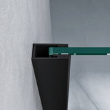 glasvilla Box doccia con Porta Scorrevole Cabina Angolare in Vetro 8 mm di Sicurezza ESG con Rivestimento Nano, Meccanismo di Sollevamento/abbassamento, Rav19 Nero