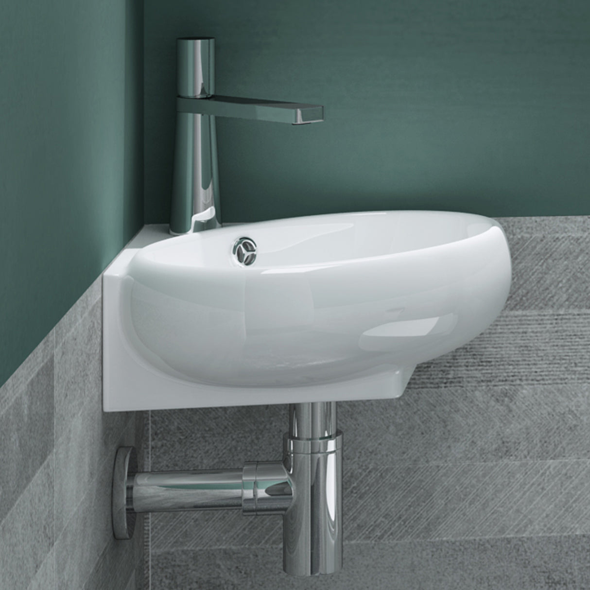 glasvilla Lavabo da Appoggio in Ceramica Lavabo Sospeso con Nano Rivestimenti Lavabo Bagno Sospeso Lavandino Bagno Bianco Brüssel002