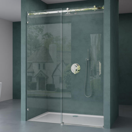 glasvilla Box Doccia per Nicchia in Vetro Trasparente 8mm Box Doccia con Porta Scorrevole in Vetro di Sicurezza ESG con Rivestimento Nano Teramo04-2