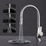glasvilla Robinet de cuisine extensible rotatif à 360° avec 3 modes de jet d'eau, affichage numérique LED, mitigeur d'évier MS-8085