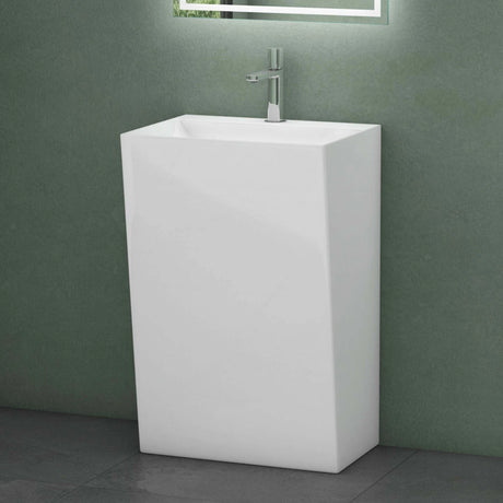 Lavabo da appoggio Glasvilla Design Col40 bianco, in ghisa minerale, lavabo, LTH: 55x42x85cm