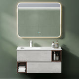 glasvilla Mobile Bagno Sospeso Mobinetto da bagno con Specchio e Lavabo da Marmo fuso, Gemini