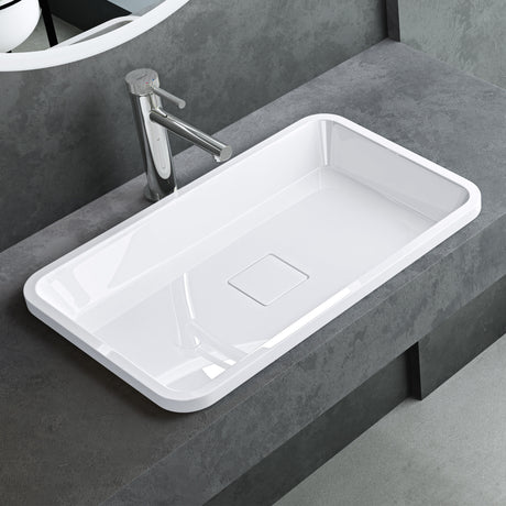 glasvilla Lavabo da Incasso da Marmo Fuso Lavandino Bagno da Appoggio con Coperchio di Scarico Col104