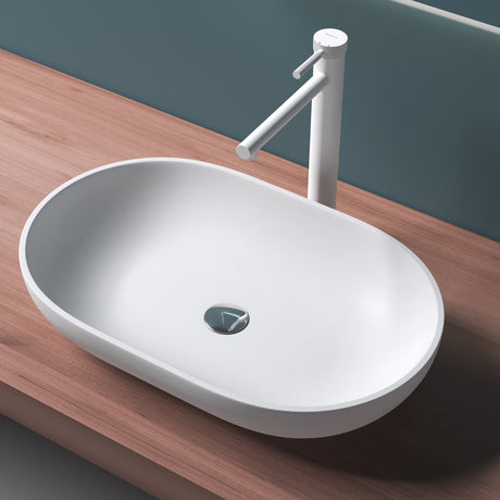 Lavabo Glasvilla in ghisa minerale, lavabo da appoggio, ciotola Colossum808