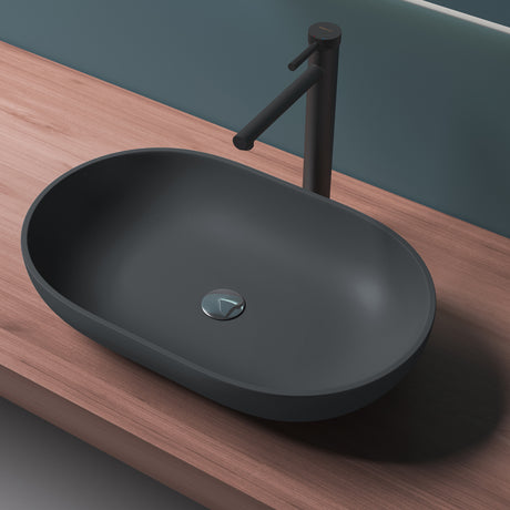 Lavabo Glasvilla in ghisa minerale, lavabo da appoggio, ciotola Colossum808