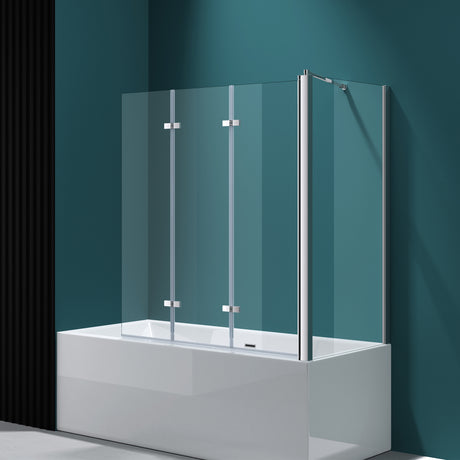 Parete doccia Glasvilla per vasca da bagno, parete per vasca da bagno, parete pieghevole per vasca da bagno, vetro di sicurezza da 6 mm con guarnizione NANO, supporto per vasca da bagno, divisorio per vasca da bagno Cortona116
