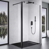 glasvilla Box Doccia Walk-In con Vetro Laterale 30cm, Parete Doccia in Vetro Trasparente da 8mm con Stabilizzatore Rotondo e Rettangolare, Vetro di Scurezza ESG con rivestimento nano Bremen01K-Plus