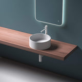 glasvilla Lavabo da Appoggio 40x40x15cm da Marmo Fuso Lavandino Bagno Rotondo senza Foro per Rubinetto e Troppopieno Col804