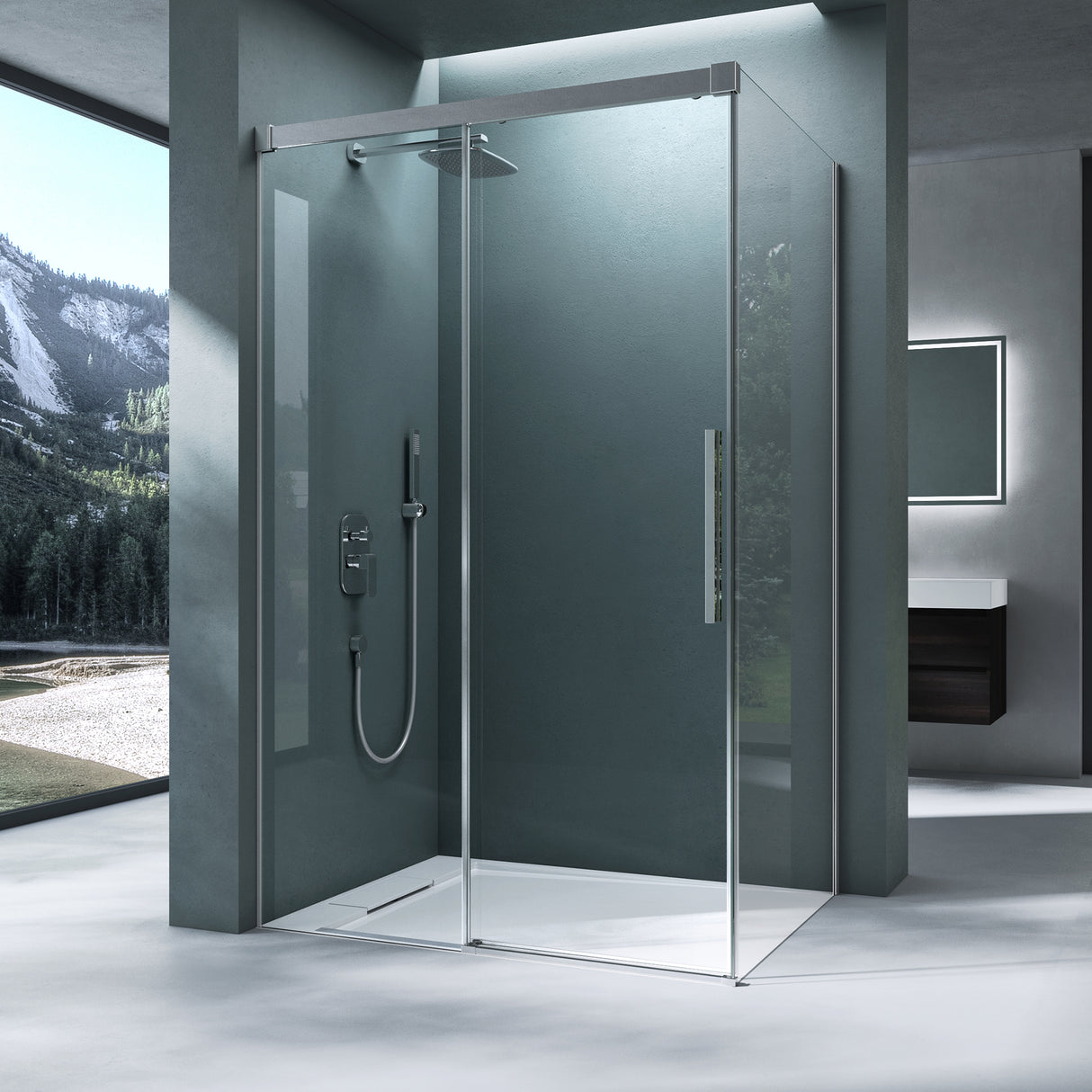 glasvilla Box Doccia in Vetro di Sicurezza ESG da 6 mm Cabina Doccia con Meccanismo di Chiusura Soft Close Box Doccia con Porta Scorrevole Ravenna12K