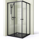 glasvilla Box doccia Angolare in Vetro, Cabina Bagno con Doppia Porta Scorrevole Box Doccia in Vetro di Sicurezza Temperato da 6 mm, Ravenna16K