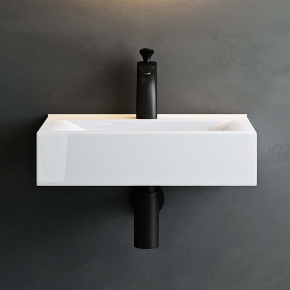 glasvilla Lavabo da Appoggio 45x30.5x10.5cm in Ceramica Lavabo Bagno Sospeso Lavandino Bagno da Appoggio Bianco con Nano-rivestimento Brüssel118c