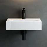 glasvilla Lavabo da Appoggio 45x30.5x10.5cm in Ceramica Lavabo Bagno Sospeso Lavandino Bagno da Appoggio Bianco con Nano-rivestimento Brüssel118c