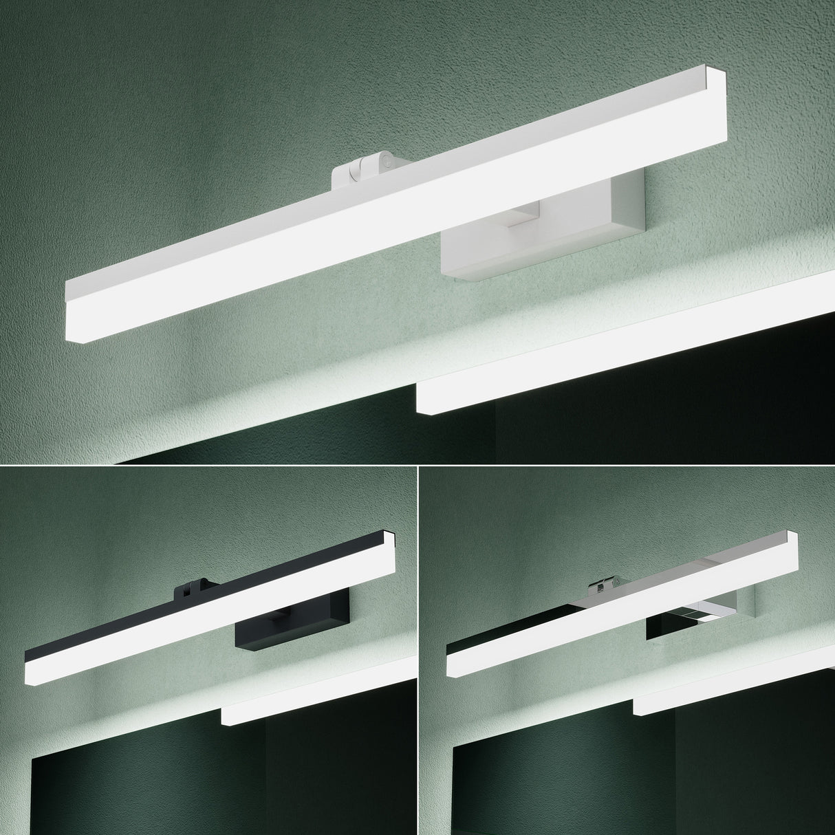 lampada da specchio glasvilla 40cm lampada da bagno a LED | Lampada da specchio, lampada da bagno 6000K | Luxaris 9W girevole a 180° 