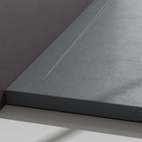 Piatto doccia Glasvilla Piatto doccia per box doccia piatto rettangolare grigio cemento in ghisa minerale di alta qualità Corvus