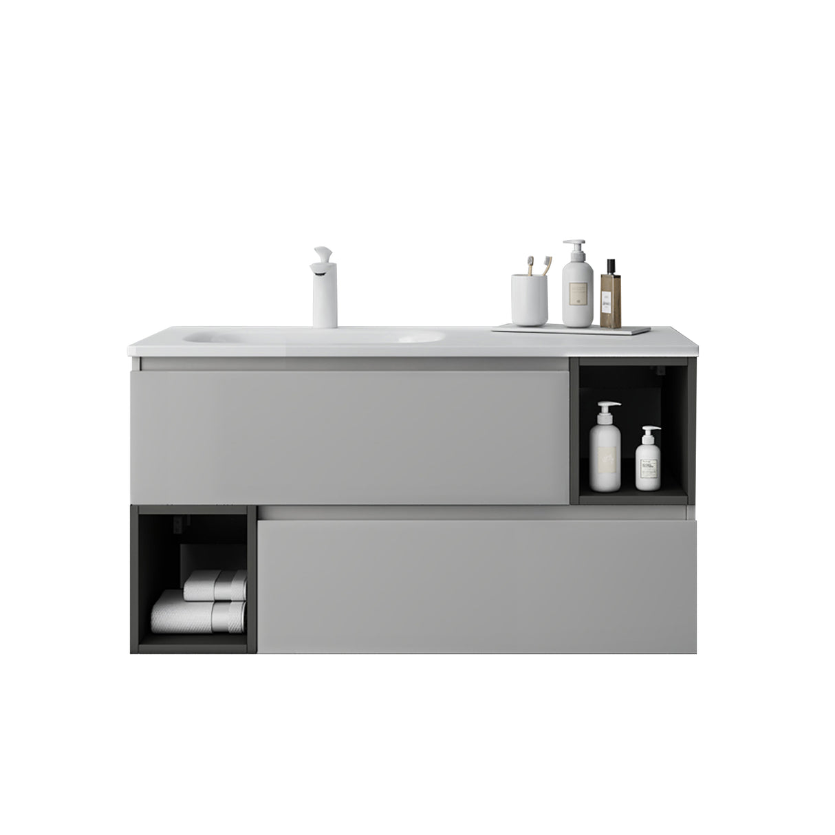 Glasvilla Mobili da bagno Mobile da bagno con specchio Mobile base per lavabo Mineral Cast Gemini 