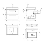 glasvilla Badmöbel-Set Waschbeckenunterschrank Waschtisch mit Unterschrank inkl. Mineralguss-Waschbecken in Anthrazit Quadratto