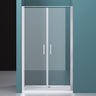 Porte de douche Glasvilla, porte de niche, cabine de douche, cabine de douche chromée et noire, porte battante à 180°, double porte, verre de sécurité trempé 8 mm, nano-revêtement, verre clair avec mécanisme de levage et d'abaissement, Teramo66