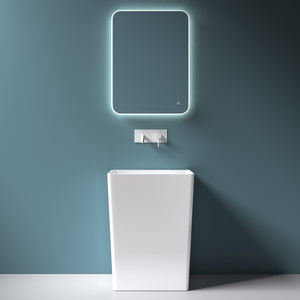 glasvilla Design Standwaschbecken freistehend Col36 weiß aus Mineralguss Waschtisch, BTH: 60x42x80cm
