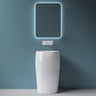 Lavabo a colonna Glasvilla Design, freestanding Col32 in ghisa minerale, lavabo a colonna