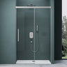 glasvilla Duschtür Nischentür dusche Duschabtrennung Chrom und Schwarz Duschkabine Nischenschiebetür 6mm ESG-Sicherheitsglas inkl. Soft-Close Teramo12K